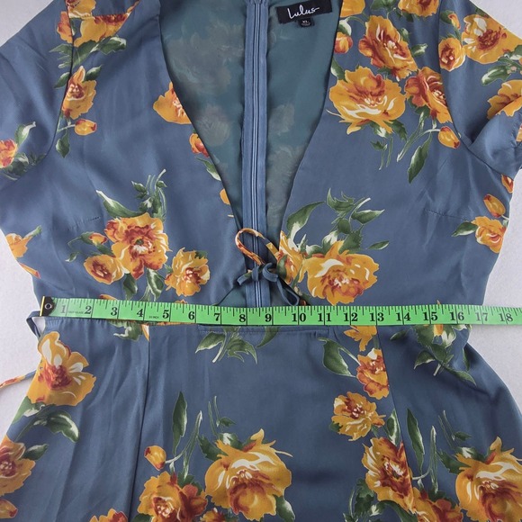 Lulus 19G Best Day of My Life Dusty Sage Floral‎ Print Midi Dress Tie Front XL - Picture 10 of 12
